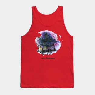 Happy Halloween Black House Tank Top